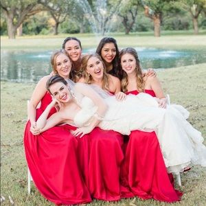 White by Vera Wang Strapless Bridesmaid Dress